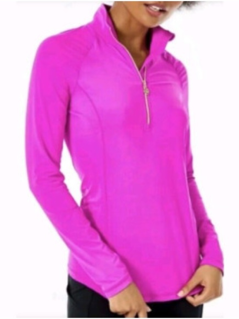 Lilly Pulitzer Bright Pink Quarter-Zip Performance Pullover